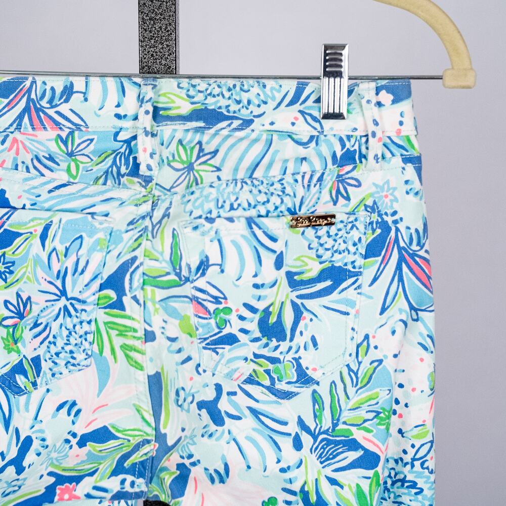 Lilly Pulitzer South Ocean Skinny Jeans SZ 2 Lion Around Colorful Coastal Beach - Picture 2 of 5